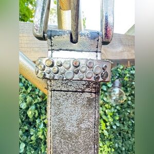 Joe's Jeans Genuine Leather Belt Distressed Silver Women’s Small